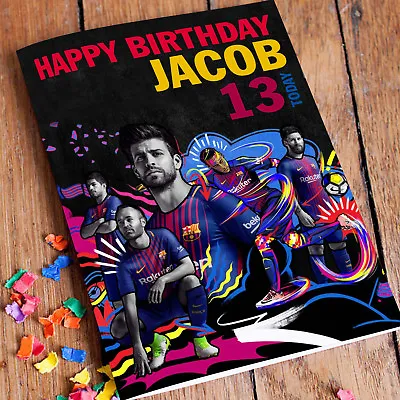£3.50 • Buy FC BARCELONA MESSI,  PIQUE Personalised Birthday Card! FAST 1st Class Shipping!