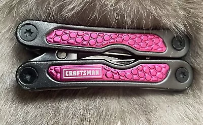 CRAFTSMAN 10-IN-1 Mini Pocket Multi Tool Knife Opener Pink Handle Breast Cancer • $17.50