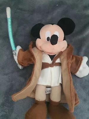 Disney Parks Mickey Mouse Star Wars Jedi Plush Teddy 2012 • £9.99