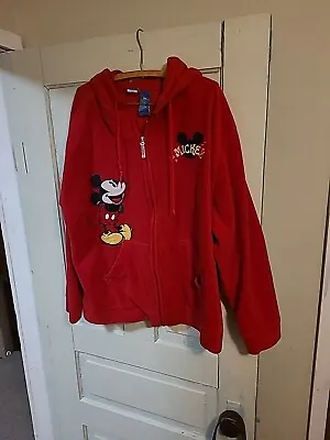 Womens Disney Collection Mickey Mouse Red Hoodie Sweatshirt Size 3x • $20.24