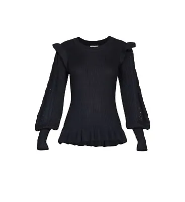 Sofia Vergara Women Black  Peplum Sweater ~Size XL ~ Worn Once • $9.99