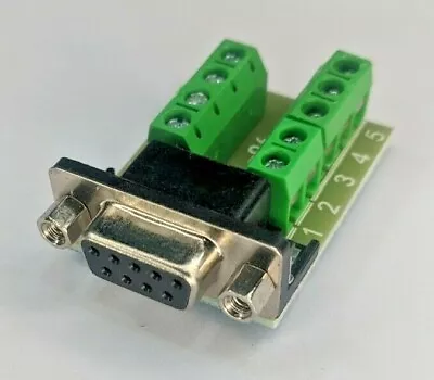 D-SUB DB9 Female 9Pin Screw Type PCB Breakout Terminals Connector Wire Protect • £4.99