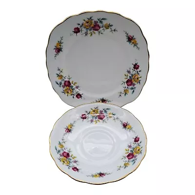 Colclough Side Plate And Saucer 1960's English Bone China Matching Rose Pattern  • £5.40
