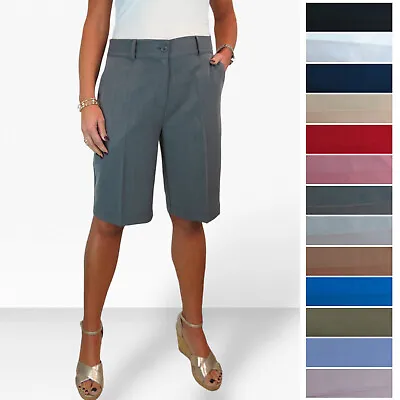 Ladies Smart Tailored Shorts Washable Day Evening City Shorts 8-22 NEW • £18.99