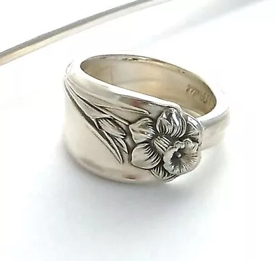 Spoon Ring Daffodil CHOOSE CUSTOM SIZE Handmade Vtg Silverware Jewelry • $18