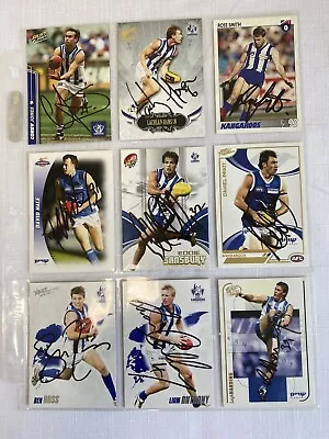 North Melbourne AFL Cards Personally Autographed  X 9 • $25