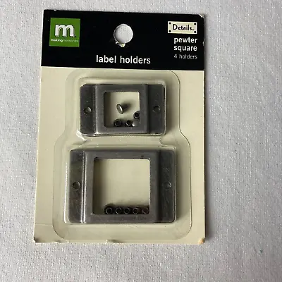 Making Memories Metal Label Holder Pewter Square 2 Sizes 4 Holders • $2.99