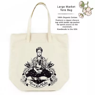 Frida Viva La Vita Organic Cotton Large Market Tote Bag • $27