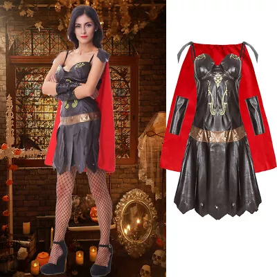 Womens Gladiator Fancy Dress Costume Xena Warrior Princess Outfit Roman Spartan • £26.12