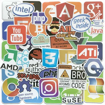 50x Developer Programming Sticker Java Php Linux Bitcoin Ubuntu Geek For Laptop • $4.99