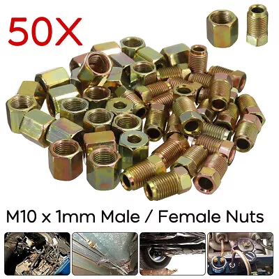 50 Piece Brake Pipe Fittings Female Male Metric Nuts For 3/16' Brake Line Tube • $22.76