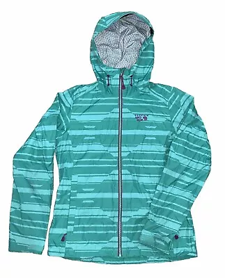 Mountain Hardwear Dry Q Evap Waterproof Rain Jacket Women's Size S Green Hooded • $25.95