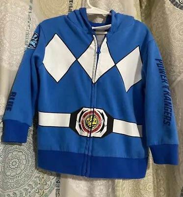 Mighty Morphin Power Rangers Jacket Hoodie Blue Ranger Size 4 • $6.99