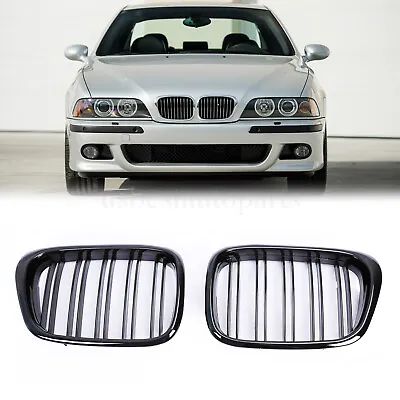 Gloss Black Front Kidney Grilles Grill For BMW 5 Series E39 M5 97-03 540i 530i • $26.98