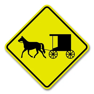 Amish Horse And Buggy Crossing Yellow Aluminum Sign • $25.99