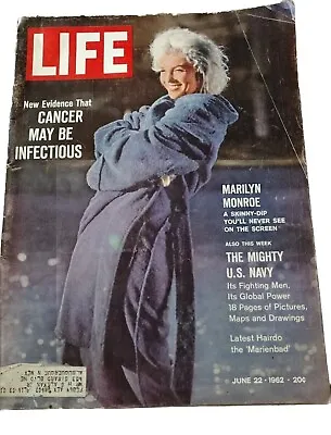 Lot Of 3 Vintage Marilyn Monroe Original LIFE Magazine June 22 1962 1982 Plus • $27