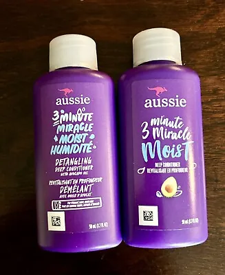 Lot Of 2 Aussie 3 Minute Miracle Moist Deep Conditioners 1.7 FL OZ Travel Size! • $8