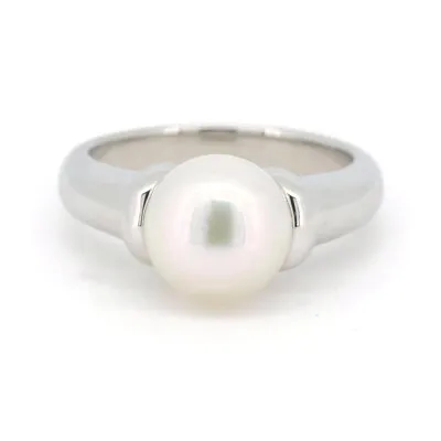 MIKIMOTO Ring Platinum 1P Large Pearl 49 US Size 4.75 Auth #061510 • $630