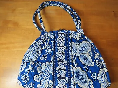 Vera Bradley Blue Lagoon Handbag Purse Shoulder Bag Eloise Blue Floral Retired • $34.99
