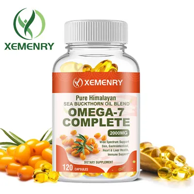 Omega-7 Complete 2000mg - With Sea Buckthorn Oil - Anti-Aging Immune Support • $25.10