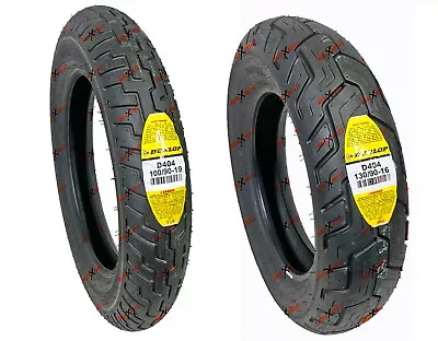 Dunlop Motorcycle Tires 100/90-19 Front 130/90-16 Rear D404 45605397 45605285 • $219.54