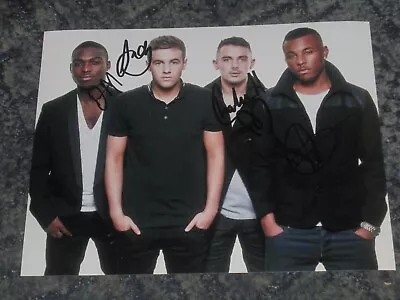 THE RISK- BOY BAND - X-FACTOR    -10x8  PHOTO  SIGNED. (4) • £6.99