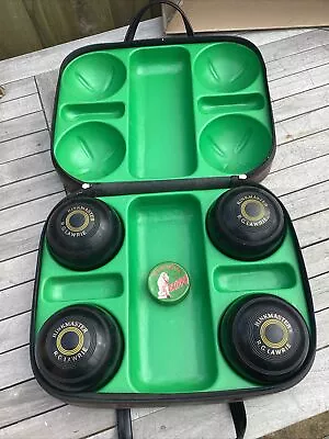 Rinkmaster  R.G.Lawrie Set Of 4 With Carry Case Size 3 Lawn Bowls B-I-B-C A94   • £22.60