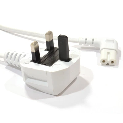 £8.32 • Buy 5m Power Cord UK Plug To Right Angle Figure 8 Lead Cable C7 5m WHITE [008097]