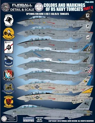 1/48 Furball Colors And Markings Of USN F-14 Tomcats Part V Decals • $25.99