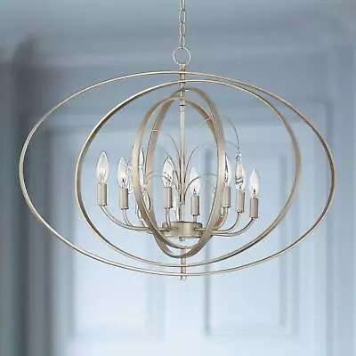 Tiller Silver Chandelier 31 1/2  Wide Modern 8-Light Fixture For Dining Room • $399.99