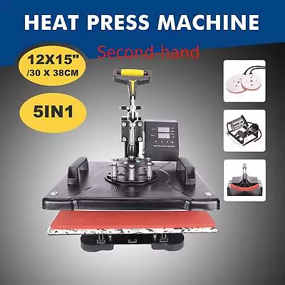 Secondhand 5 In 1 Heat Press Machine Swing-Away Digital Sublimation For T-shirt • $95.58