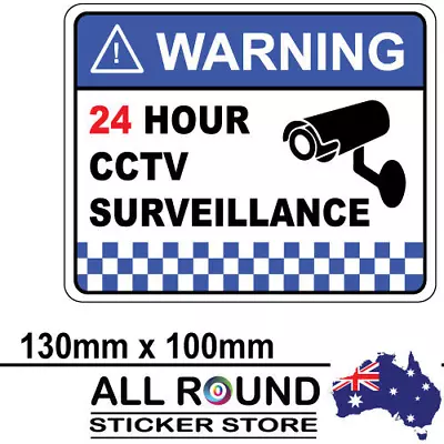 QTY 1  Warning CCTV Security Surveillance Camera Sticker Sign 130mm X100mm • $3.95