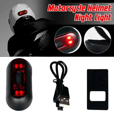 Helmet Night Light USB Charging Safety Signal LED Lamp For Motorcycle 3 Mode • $15.86