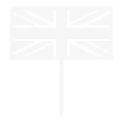 Cake Topper Pick Make A Wish White Acrylic Union Jack Cupcake Party Decoration • £8.31