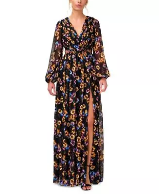 New $350 Aidan Mattox  Women's Long Long Sleeve V-Neck Maxi Dress A4400 • $69.99