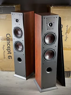 £142 • Buy DALI Concept 6 Floorstanding Speakers In Cherry Vinyl Finish. Boxed. 99p NR