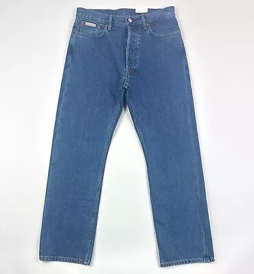 Calvin Klein CK Classic Straight Leg Mens 30x30 Blue Jeans Button Fly Denim • $33.96