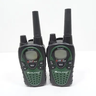 Pair Of Midland GXT661 Two Way Radios Green • $24.99