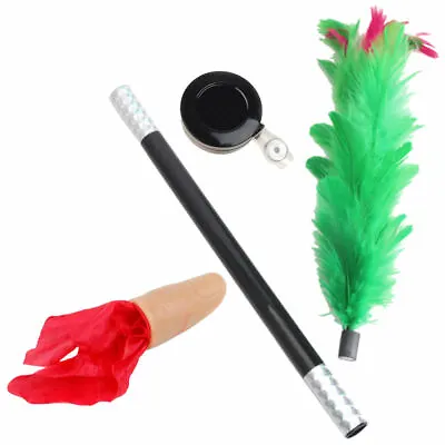 3x Magic Trick Magician Props Realistic Thumb Tip + Coin Vanish + Flower Stick • £6.66