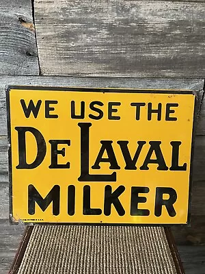 Vintage DeLaval Milker Tin Tacker Advertising Sign Dairy Sign • $218.09