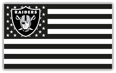 Oakland Raiders Flag NFL Football Car Bumper Sticker Decal ''SIZES'' • $3.75