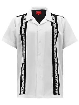 Men's Short Sleeve Button-Up Casual Cuban Guayabera Beach Wedding Dress Shirt • $31.45