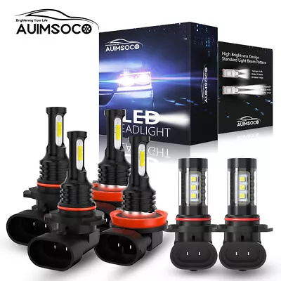 6X 9005 H11 H10 10000K LED Headlight High Low Beam Fog Bulbs 330000LM Conversion • $38.99