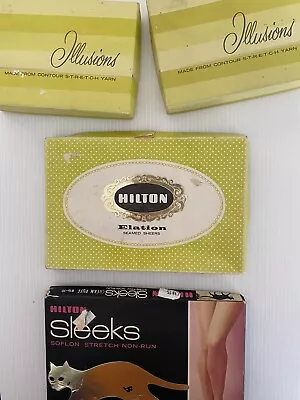 Hilton &sleeks  Seamed Sheer Stockings  Illusions Contour Stretch Yarn 2 Packs • $42