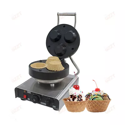 Electric Waffle Maker Waffle Ice Cream Cones Machine Pancake Baker Non-Stick Pan • £269