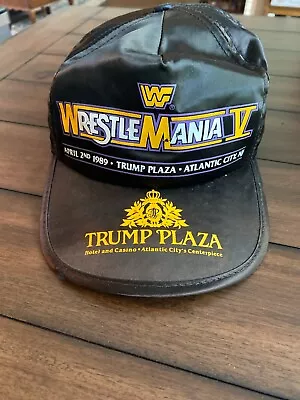 WWF Wrestlemania V 5 Original Hat Cap Trump Plaza Very Rare Hogan Vs Macho Man • $179.99