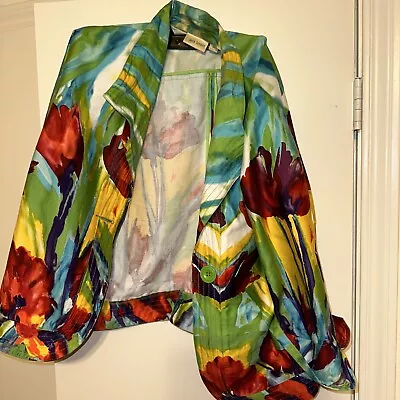 Erin London XL  ONE BUTTONColorful Floral Abstract Jacket  PRE-OWNED • $24.99