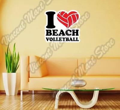 I Love Beach Volleyball Ball Sport Wall Sticker Room Interior Decor 22 X22  • $19.99