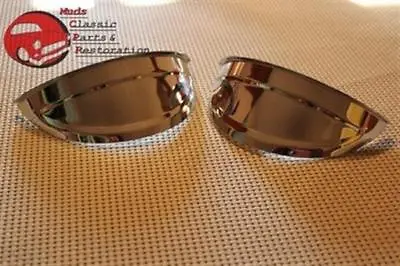 Headlight Headlamp Visors Pair 7  Heavy Duty Chrome Shields Trim Caps Custom Car • $26.54