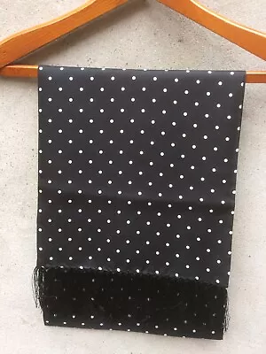 Silk Polkadot Fringed Black Gents Dress Scarf By Tails And The Unexpected  • £60